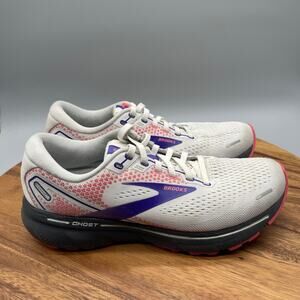 Brooks Ghost 14 Shoes Womens Size 8.5 B White Running Comfort Walking Sneakers